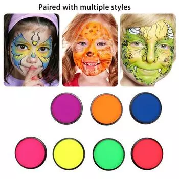 Краска для лица и тела, 30 г, флуоресцентная краска на водной основе, безопасная краска для лица, макияж, принадлежности для рождественских вечеринок жёлтый