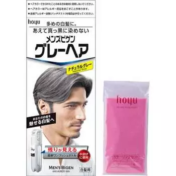 Краска для седых волос для мужчин Hoyu Mens Bigen Gray Hair Natural Gray 1 средство 40 г + 2 средства 40 г + набор для окрашивания в комплекте