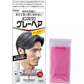 Краска для седых волос для мужчин Hoyu Mens Bigen Grey Hair Dark Gray 1 средство 40 г + 2 средства 40 г + набор для окрашивания в комплекте