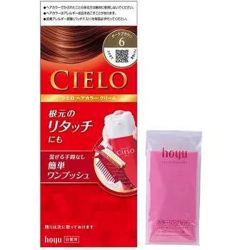 Краска для седых волос Hoyu Cielo Hair Color EX Cream 6 Dark Brown Coloring Cape В комплекте 1 средство 40 г 2 средства 40 г накидка + [Квази-препарат] + +
