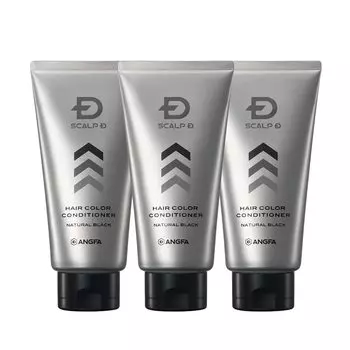 Краска для седых волос Scalp D Hair Color Conditioner Natural Black Набор из 3 шт. 150 г для мужчин ANGFA Men s