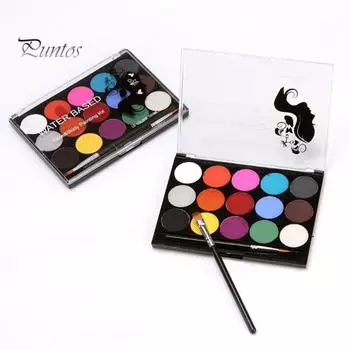 Краска для тела, нелипкая, высокий уровень насыщенности, безопасное платье для макияжа на Хэллоуин, палитра красоты для изготовления поделок 15pcs