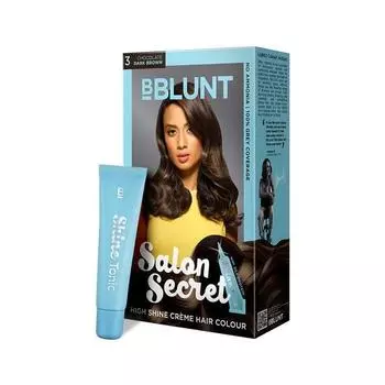 Краска для волос Bblunt Salon Secret High Shine Crme, 100 г - Шоколадный темно-коричневый 3 (Пакет из 1) С тоником для блеска, 8 мл