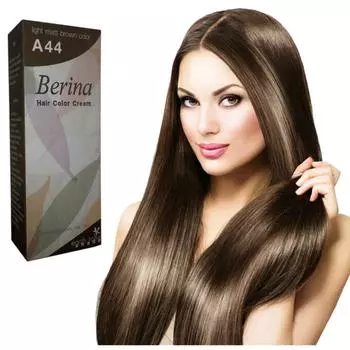 Краска для волос Berina - Краска для волос своими руками Светло-матовый коричневый цвет A44 - Большой размер 120мл