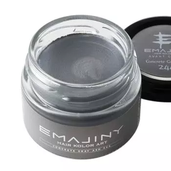 Краска для волос EMAJINY Concrete Gray Ash, темная, 36 г, для седых волос, легко смывается средством для ухода за седыми волосами EMAJINY Concrete