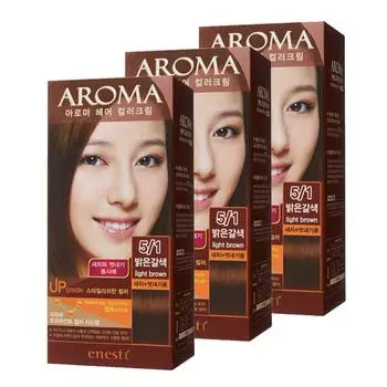 Краска для волос Enesty Aroma для седых волос и модных тенденций, светло-коричневый цвет, 3 шт.