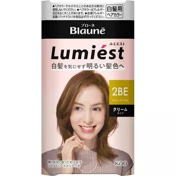 Краска для волос KAO Blaune Lumiest 2BE Медово-бежевый 108 г (Квази-лекарство) Крем-краска для седых волос. Пожалуйста, внимательно прочтите инструкцию.