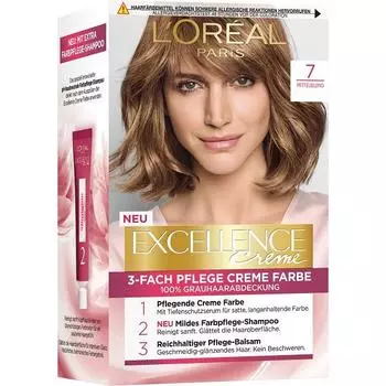 Краска для волос L Oreal Excellence 7 Средний блондин 1-й