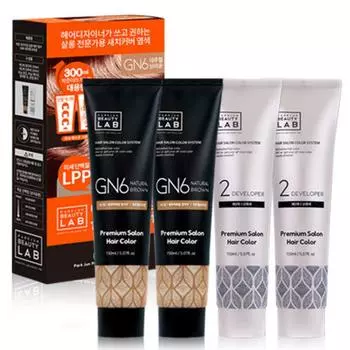 Краска для волос Parkjun Beauty Lab Premium Salon Gray Cover Hair Color 300 мл, натуральный коричневый цвет, 2 шт.