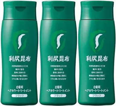 Краска для волос Rishiri kelp, лечебная краска для седых волос, 200 г x 3 шт. 4582142694041 (черный) чёрный