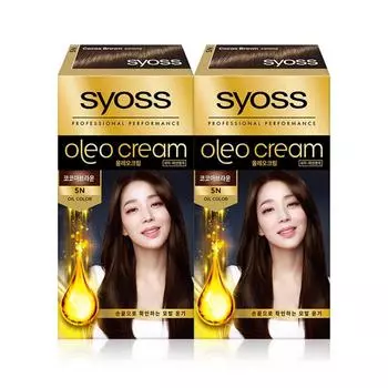 Краска для волос Saios Oleo Cream 5 иен, 5 N, какао-коричневый, 2 шт.