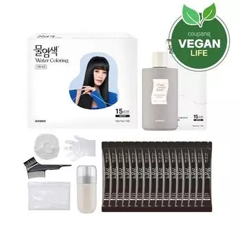 Краска для волос Seed B Premium Season 2 Water Dye, 15 порций + шампунь Chaewam, набор 300 мл, темно-коричневый, 1 набор
