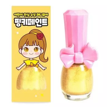 Краска на мизинцы Pink Princess детский маникюр детский маникюр, 1 штука, блестящее золото