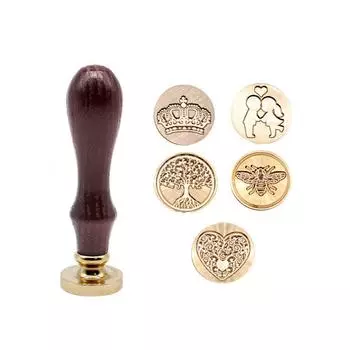 Краска Печать Открытка на День Рождения Ретро Diy Конверт Марки Роза Корона Дерево Орнамент Классические Свадебные Приглашения Сургучная Печать Штамп Life Tree 03