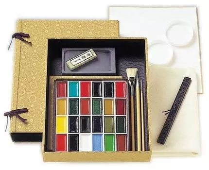 Краски для японской живописи Kissho Kansai Paint Set 3 Kansai 24 Colors Sumi-sai No. Переделано