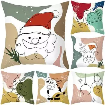 Красная абстрактная рождественская серия, чехол для подушки с трансграничным Amazon, чехол для подушки с мультяшным принтом 40x40cm