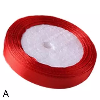 Красная атласная лента для свадьбы, Рождества, Хэллоуина, вечеринок, ремесел, украшений, упаковочной ленты, банта L9T1 Red-1pcs