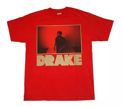 Красная брендовая футболка унисекс DRAKE Photo Outline S