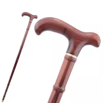 Красная деревянная одинарная бамбуковая шарнирная модная трость декоративная косплейная вечеринка трость для ходьбы на Хэллоуин костыль жезл 94 см