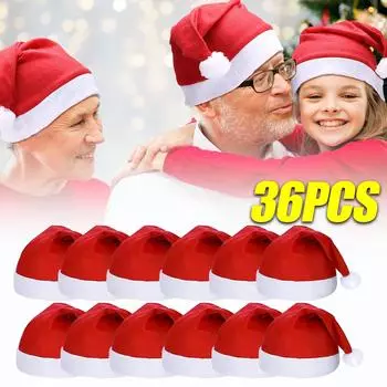 Красная детская рождественская шапка для взрослых, мультяшная шапка Санта-Клауса, новогодняя елка, праздничные товары, рождественские подарки, рождественские украшения 1PC
