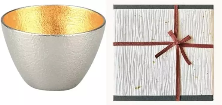 Красная хлопковая лента, обернутая японской чашкой Gui Gold Leaf 90 мл GuiGold [бумага Nousaku]