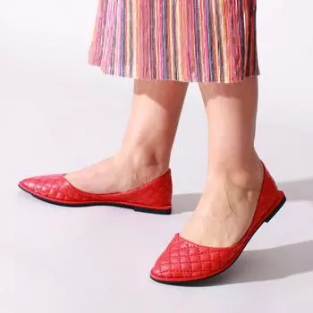 Красная кожаная женская повседневная обувь из натуральной кожи