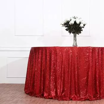 Красная круглая скатерть с пайетками, блестящая, для свадеб, вечеринок, десертных столов, ужинов, детского душа, дня рождения, рождественского декора Diameter 90cm вино красного