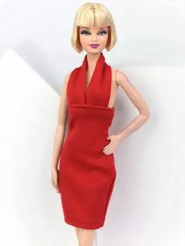 Красная модная одежда для куклы Барби, платье, вечерние платья, Vestido, джемпер, юбка, одежда для куклы Барби, аксессуары для кукол 1/6 красный
