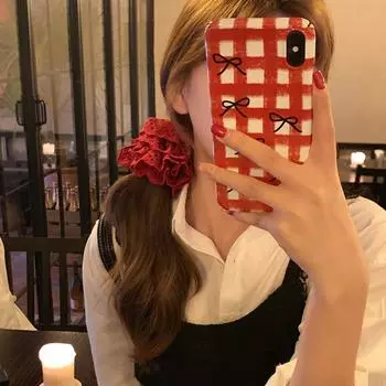 Красная новогодняя кружевная повязка для волос в виде толстой кишки, женская, большого размера, высокого класса, с завязками на голове, китайская новогодняя повязка на голову