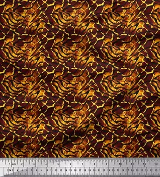 Красная полиэфирная креповая ткань Soimoi, тигр и жираф, декоративная ткань из кожи животного, печатный метр, 42 дюйма 42 Inch Wide - Poly Crepe красный