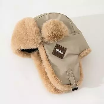 Красная пятиконечная звезда шапка молния мужская зимняя теплая утепленная защита ушей велосипедный локомотив хлопковая шапка детская One Size серый