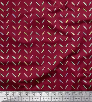 Красная японская креп-сатиновая ткань Soimoi, мазок кисти, абстрактная ткань с принтом, 42 дюйма по метрам 42 Inch Wide - Poly Crepe красный