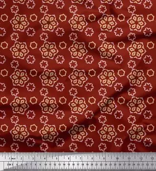 Красная японская креп-сатиновая ткань Soimoi с цветочным принтом, ткань по метрам, 42 дюйма 42 Inch Wide - Cotton Voile красный