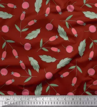 Красная японская креп-сатиновая ткань Soimoi с принтом красных ягод и фруктов, ткань для рукоделия шириной 42 дюйма по метрам 42 Inch Wide - Cotton Voile красный
