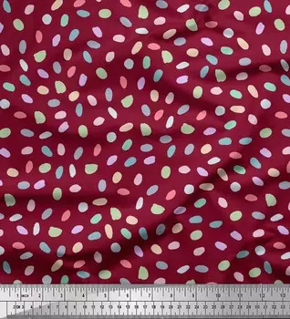 Красная японская креп-сатиновая ткань Soimoi, ткань для рукоделия с абстрактным принтом и мазками кисти, ширина 42 дюйма по метрам 42 Inch Wide - Poly Crepe красный