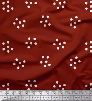 Красная японская креп-сатиновая ткань Soimoi в горошек с абстрактным принтом, 42 дюйма по метрам 42 Inch Wide - Poly Crepe фиолетовый