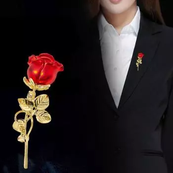Красная роза брошь процесс капель масла ювелирные изделия костюм пальто воротник платье шляпа украшение цветок брошь для официальной вечеринки свадьба красный