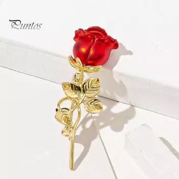 Красная роза брошь процесс капель масла ювелирные изделия костюм пальто воротник платье шляпа украшение цветок брошь для официальной вечеринки свадьба красный