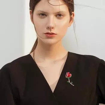 Красная роза цветок брошь для женщин костюм аксессуары летние броши милый свадебный подарок