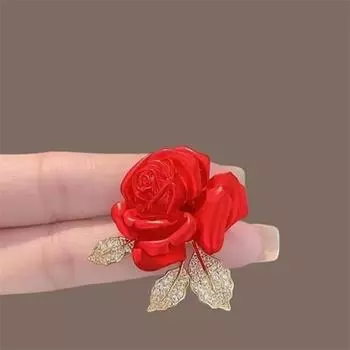 Красная роза темперамент броши булавки для женской одежды пальто ювелирные изделия аксессуары