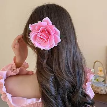 Красная роза заколка для волос ткань бохо стиль заколка для волос милый цветок заколка для волос лето красный