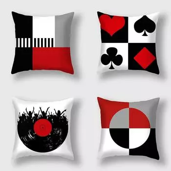 Красная серия, чехол для подушки с абстрактным геометрическим рисунком, диван, кресло, наволочка из полиэстера, наволочка на талию, домашний декор, наволочка 45x45 см 40x40cm