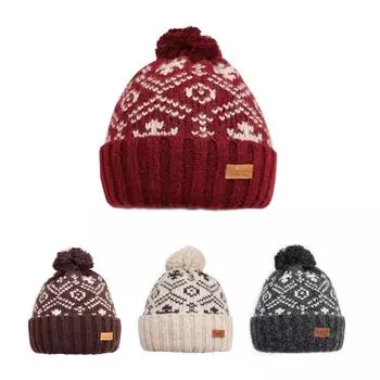 Красная шерстяная шапка женская зимняя холодная защитная ухо защитная холодная шапка прилив вязаная шапка рождественская шапка серый