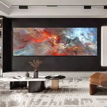 Красная, синяя абстрактная картина большого размера на холсте для украшения столовой, спальни, современная красивая настенная живопись, холст, постеры, принты 20cm40cm NoFrame