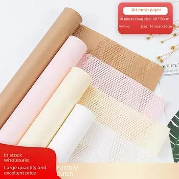 Красная сотовая бумага для создания цветочных букетов своими руками