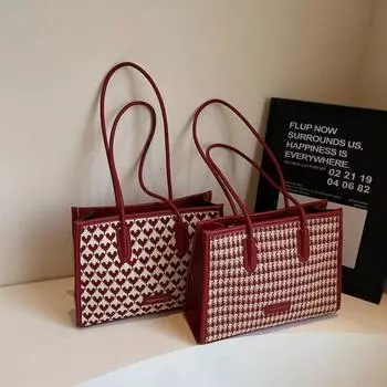 Красная сумка-тоут женская новая модная и универсальная сумка через плечо для поездок на работу Bride Love Wedding Bag