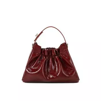 Красная свадебная сумка женская нишевый дизайн сумка-облако с плиссировкой элегантная свадебная сумка сумка-тоут с высоким чувством ручная сумка сумка-мессенджер подарок Burgundy(Send silk scarf + gift bag)