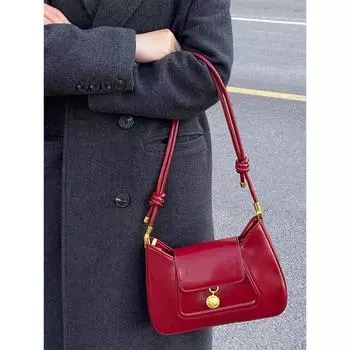 Красная свадебная сумочка, элитная сумка через плечо, нишевая свадебная сумочка, повседневная универсальная сумка-мессенджер. красный