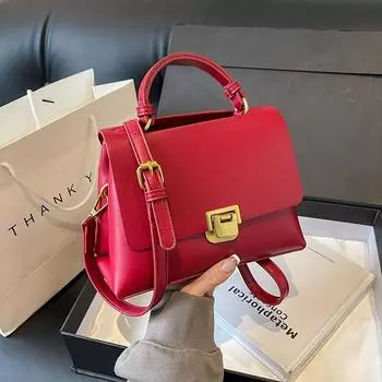 Красная винтажная сумка-тоут высокого качества, большая вместимость, популярная сумка через плечо на одно плечо, женская летняя дизайнерская сумка Sense Commute