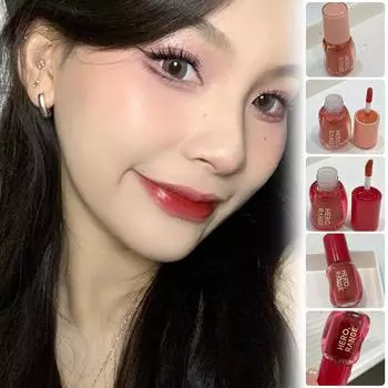 Красная зеркальная губная помада для губ Water Light Moisturizing Antistick Cup Высокопигментированная жидкая красная помада для губ Cosmetic 01#